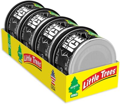 LITTLE TREES Car Air Freshener | Fiber Can Provides Long Lasting Scent for Auto or Home | Recycled Fiber | Black Ice, 4 Air Fresheners - Image 5