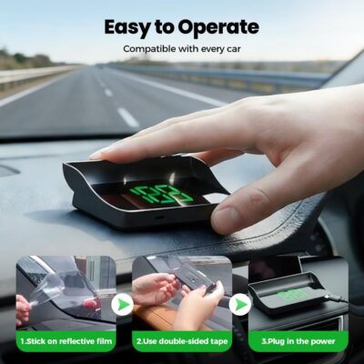 Head up Display Car GPS Digital Speedometer, Heads Up Display for Cars Windshield with MPH SpeedCar Digital GPS Hud, USB Cable Plug and Play (White, PMH) - Image 6