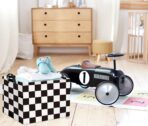 HIYAGON Rectangular Car Basket for Boys Checkered Basket Kids Baby Storage Bin Toy Organizer Box Car Room Decor(Racing Flag) - Image 2