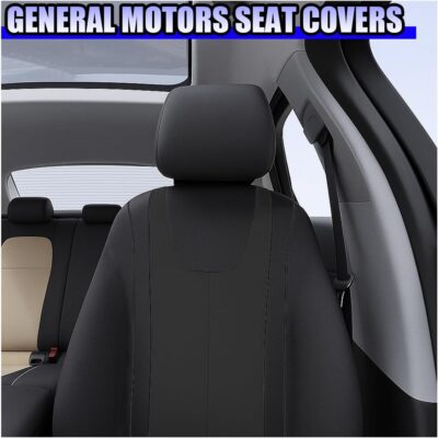 YoRise 2PCS Car Seat Covers, Comfortable Breathable Front Seat Covers, Highly Elastic Automotive Seat Protector Cover Accessories for RV, SUV, Truck, Sedan (Black) - Image 5