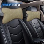 2PCS Car Neck Pillow, Breathable Car Head Neck Rest Cushion, Soft Pillow for Relieving Stiffness, Comfort Car Seat Neck Support Pillow (Beige) - Image 6