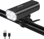 6 LED Bright Bike Lights with Adjustable Mount, 2000LM Bike Front Light, Rechargeable Bicycle Headlight, Ipx-6 Waterproof Bike Headlight, Mountain Road Bike Accessories Fit All Bikes