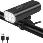 6 LED Bright Bike Lights with Adjustable Mount, 2000LM Bike Front Light, Rechargeable Bicycle Headlight, Ipx-6 Waterproof Bike Headlight, Mountain Road Bike Accessories Fit All Bikes