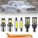 12pcs Super Bright 6000K LED Interior Lights Bulb for 2019 2020 2021 2022 Dodge RAM 1500 5th Gen LED Map Dome Footwell Cargo Light Bulbs White LED Interior Light Bulbs Package + Install Tool