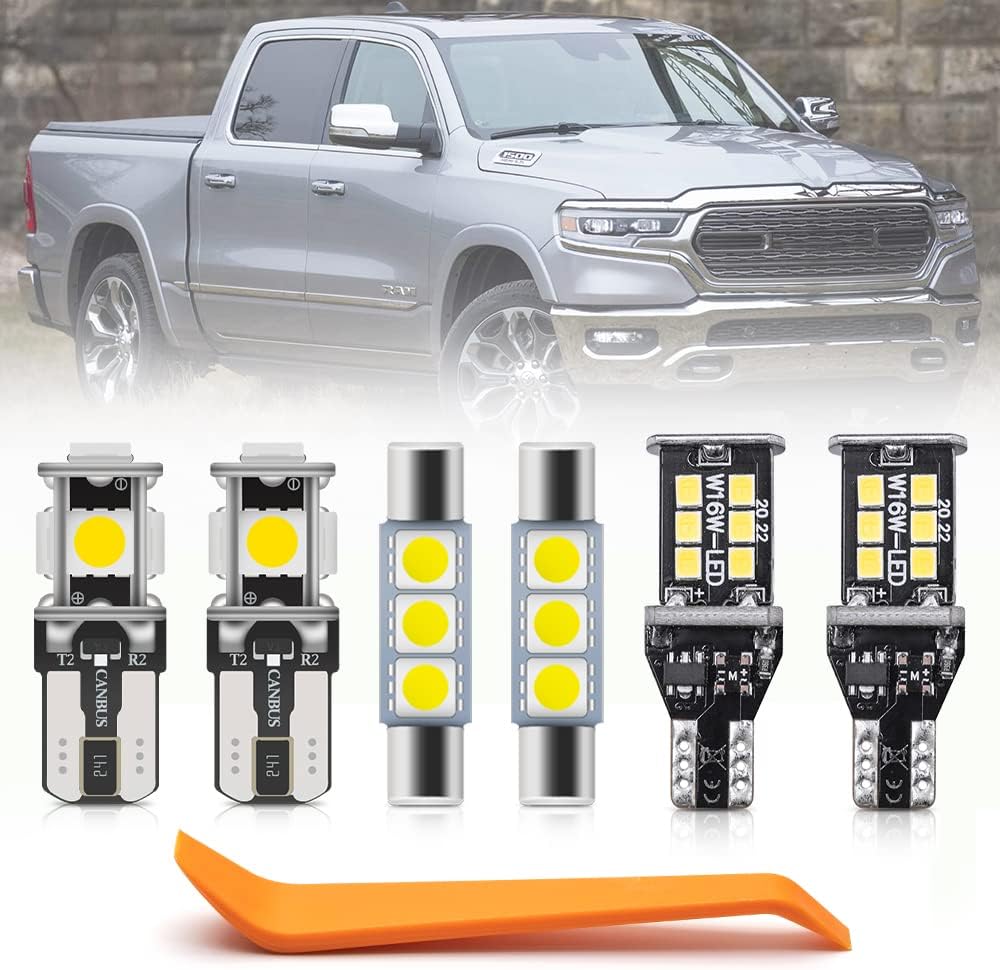 61Rss-WwRfL._AC_SL1000_.jpg 12pcs Super Bright 6000K LED Interior Lights Bulb for 2019 2020 2021 2022 Dodge RAM 1500 5th Gen LED Map Dome Footwell Cargo Light Bulbs White LED Interior Light Bulbs Package + Install Tool - Image 1
