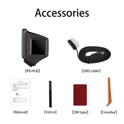 Head Up Display, Car HUD P8, OBDII & GPS Dual System, The 1st Model in The Market Can be Installed on A-Pillar Trim, Only works on most 2008+ cars - Image 9