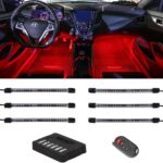 LEDGlow 6pc Flexible Million Color Multi-Color LED Interior Footwell Underdash Neon Lighting Kit for Cars & Trucks - 15 Solid Colors - 10 Unique Patterns - Music Mode - Includes Control Box & Remote