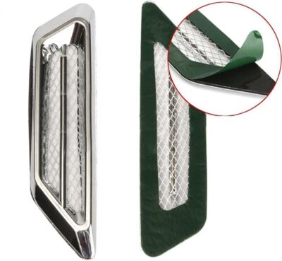 TuTuYa Car Side Mesh Vent, Universal Car Air Flow Chrome Fender Side Vent Decor Sticker Accessories,1 Pair - Image 5