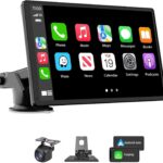 Carplay Screen for Car, 7'' Wireless CarPlay & Android Auto- Upgrade Portable Touchscreen with Bluetooth, Mirror Link, Voice Control, Hands-Free Calling Car Play Screen Stereo for All Vehicles