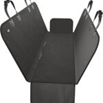 Active Pets Waterproof Hammock Standard Car Seat Cover, Fits Sedans Hatchbacks Crossovers Coupes Compact Vehicles, Secure Convertible Travel Bed Protects Backseat Cargo from Dogs, Black w/Black Trim