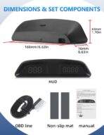 OBD2 Speedometer for Car Digital with Time, Speed, Mileage, RPM, Volt, Water Temp, Overspeed, Fatigued Driving Alert LCD Screen OBD2 Guage Display for Car Head Up Display HUD for Most 2008+ Sedan Cars - Image 8