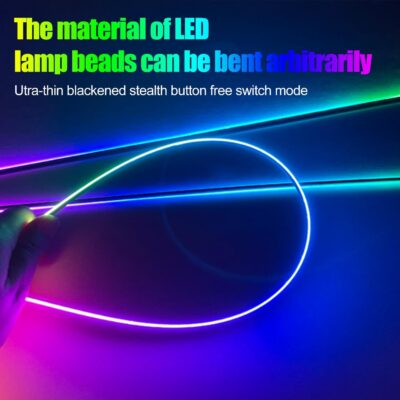 Acrylic Interior Car LED Strip Light with APP, 18-in-1 128 Colorful 6 Pieces Fiber Optic Car Decoration Atmosphere Light Kits, Dual Zone Music Sync Rhythm RGB Neon Lighting for All Cars - Image 4