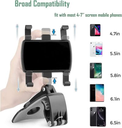Universal Car Phone Holder Mount,360 Degrees Rotation Dashboard Phone Holder [Upgrade Clip Never Fall],car Phone Mount for iPhone,Samsung,Google,Nokia,and 4 to 7" Smartphones - Image 5