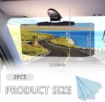 2Pcs Car Visor(Upgraded Version to Block Harmful UV Rays) Adjustable Angle, Anti-Glare 12.6'' x 6'' Safe Driving Car Accessories Sun Visor Extender, Universal for Cars, Trucks, SUVs. (2Pcs) - Image 2