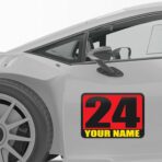 MC MOTOPARTS Magnet Racing Number - Fully Custom Track Day & Autocross Car Door Magnetic Vinyl Decal - Name, Make, Model, Flag - 2 Pieces | 10" x 14", 12" x 17", 14" x 20"Inch | Waterproof, Mud-Proof - Image 2