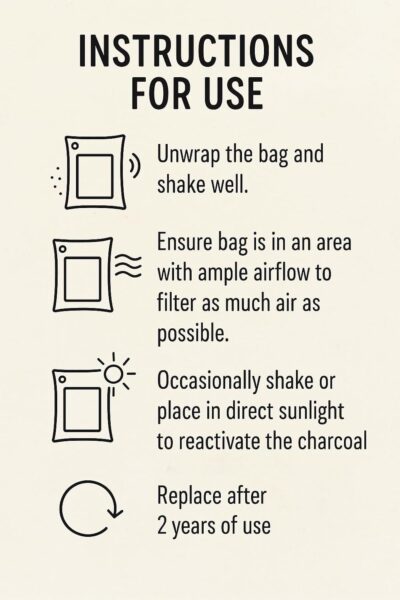 1000g Large Bamboo Charcoal Air Purifier Bag - Car Deodorizer Freshener - Remove Odor and Control Moisture in Your RV, Camper, SUV, Truck, Closet, Mobile Home, Storage - Non fragrant 1kg - Image 6