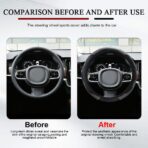 Car Steering Wheel Cover, 15 inch Carbon Fiber Microfiber PU Leather Elastic Steering Wheel Protector, Universal Car Accessories (Gray) - Image 6