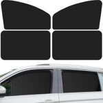 QUICTO Car Window Sun Shades, Universal Interior Accessories - Double-Sided Black (4pcs)