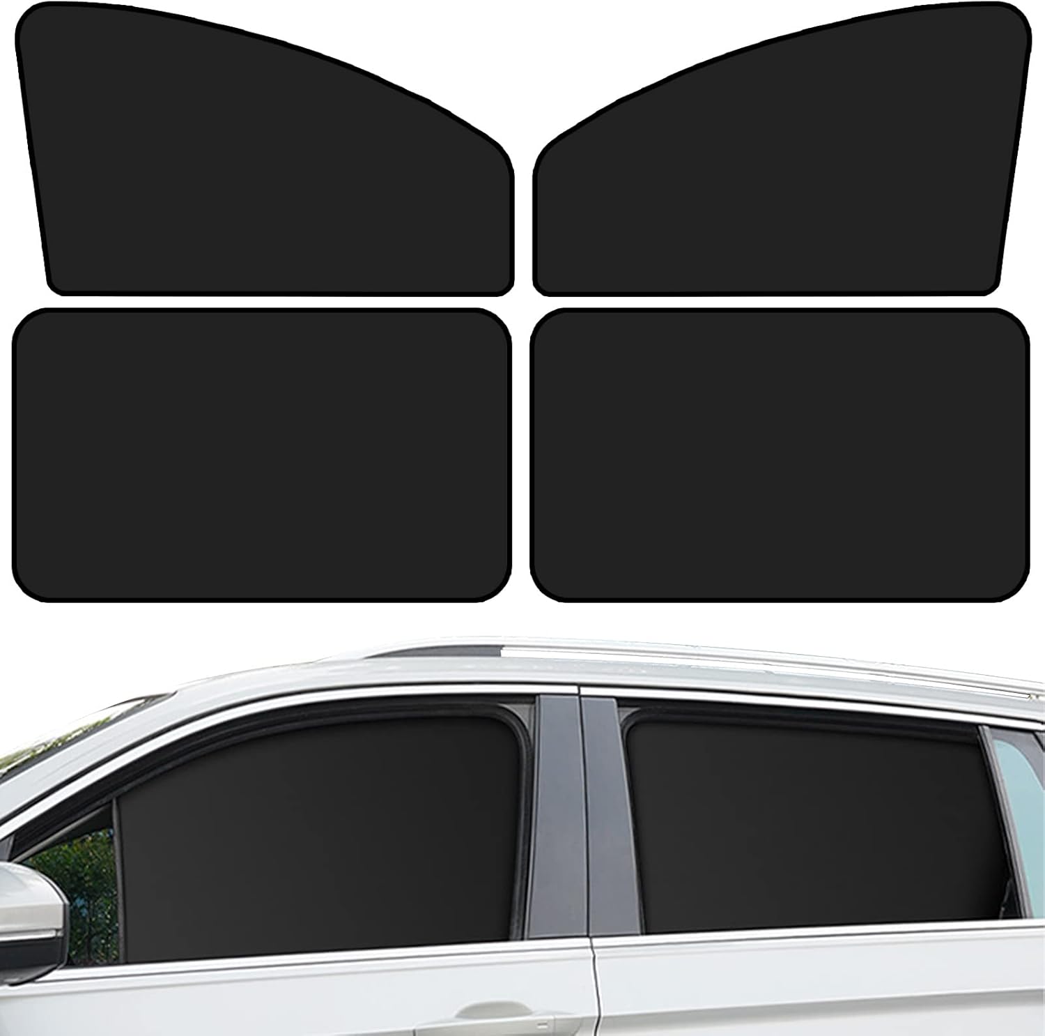 61T-ajb9bJL._AC_SL1500_.jpg QUICTO Car Window Sun Shades, Universal Interior Accessories - Double-Sided Black (4pcs) - Image 1