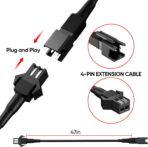 Honalia Pure White Rock Light Extension Wire 4 PCS, Extension Cable 47 Inch 2 Pin, 6000K White LED Rock Lights for Trucks UTV ATV RZR Golf Cart - Image 3