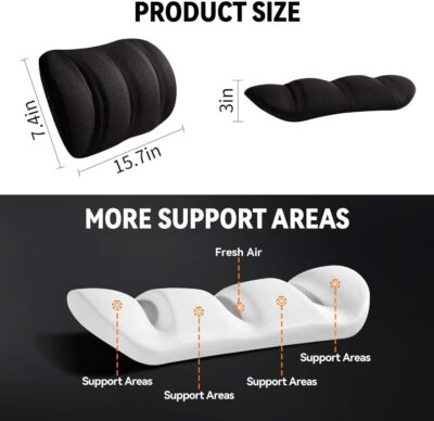 Lumbar Support Cushion, Height Adjustable Ergonomic Back Rest, Lower Back Pillow for Chair, Home, Office, School, Car Seat, Wheelchair, Recliner, Driving, Travel Comfort - Image 6