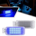 2Pcs Car Interior Bule LED Door Courtesy Light Fit for Volkswagen, Porsche for Audi A2 A3 A4 A5 A6 A7 S3 S4 S5 S6 Q5 Q7 TT Glove Box Footwell Light Luggage Trunk Lamp
