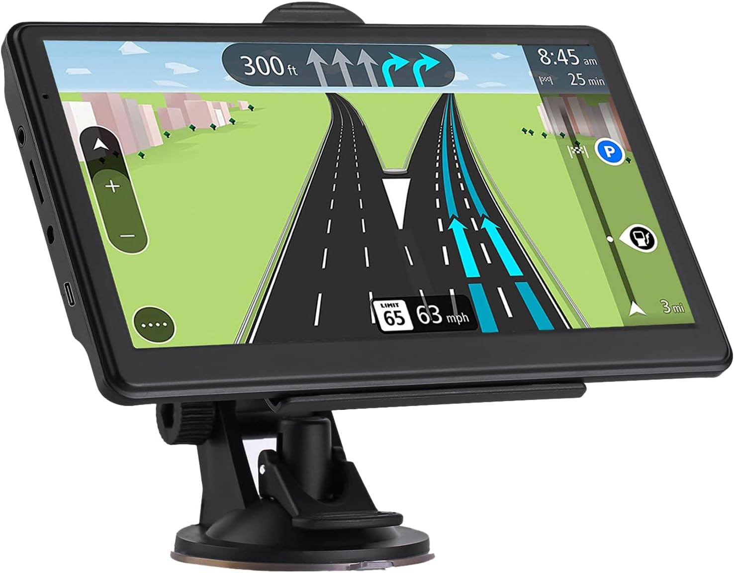 61TBNJbOuL._AC_SL1500_.jpg 7-Inch Touch Screen GPS Navigation for Car, Truck and RV with 2025 Maps - Speed and Red Light Warning Alerts - Free Lifetime Map Updates - Image 1