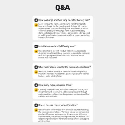 Hanll AI Car Robot Dashboard Emotional Expression Dash Companion with 60+ Cute Animated Expressions, Magnetic Mount Easy Installation, Personalized Interior Style Center Console Decoration(Black) - Image 8