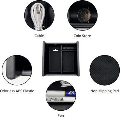 JOJOMARK Compatible with Toyota 4Runner Accessories Center Console Tray Organizer Armrest Box Storage Fit for 4Runner 2010-2019 2020 2021 2022 2023 2024 (Console Organizer) - Image 6