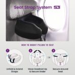 Cabeau Evolution S3 Airplane Travel Pillow for Long Flights - Supportive Memory Foam Body Positioner with Seat Straps to Secure Your Head and Neck and Provides 360 Support (Jet Black) - Image 2