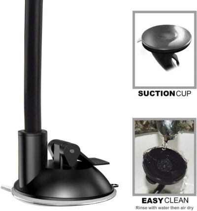 ivoler Car Phone Mount Windshield, Long Arm Clamp Universal Windshield with Double Clip Strong Suction Cup Cell Phone Holder Compatible with iPhone 15 14 13 Pro Max XS 7 8 Plus, Galaxy S24 S23 Ultra - Image 4