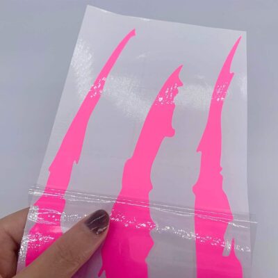 YGMONER Claw Mark Car Decals, 16 Inch Car Headlight Stickers, Monster Claw Scratch Sticker for Dodge Challenger Charger, Pack of 2 (Pink) - Image 7
