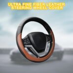 Mandark Car Steering Wheel Cover, Elastic Stretch Breathable Anti-Slip Microfiber Leather Auto Steering Wheel Protector, Soft Vehicle Interior Decor Accessories, Universal for RV, SUV, Truck (Coffee) - Image 4