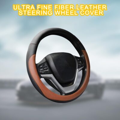 Mandark Car Steering Wheel Cover, Elastic Stretch Breathable Anti-Slip Microfiber Leather Auto Steering Wheel Protector, Soft Vehicle Interior Decor Accessories, Universal for RV, SUV, Truck (Coffee) - Image 4