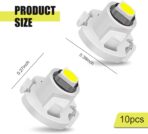 10 PCS Car T4.2 LED Bulbs, 12 V 3030 SMD High Brightness Dashboard Indicator Light, Plug and Play Wide Angle HVAC Climate Control Bulb, Interior Lighting Replacement for Car (White) - Image 2