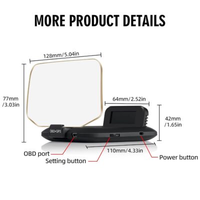 OBD2 Heads Up Display Turn Indication for 12V Car MAIMEIMI OBD2 & GPS Dual System Digital Speedometer for Car HUD MPH Projector with RPM, Water TEM, PSI, Volt, Odo, 4 Alarm for Most 2008+ Sedan Cars - Image 7