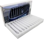 Front Grill Chrome Trim Compatible with Maserati Ghibli 2013 2014 2015 2016 2017 Parts Accessories Front Grille Decorative Garnish Trim Cover Car Styling 12PCS