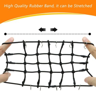 GLOBACT 1/10 RC Crawler Accessories, Storage Box, Wood Box, Luggage Net, Fuel Box, Shovel, Fire Extinguisher, Recovery Board for RC 1/10 Crawler Traxxas TRX4 Axial SCX10 Redcat (Black) - Image 3