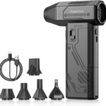 Compressed Air Duster,130000RPM Electric Air Duster Brushless Motor with Adjustable Stepless Speed, Fast Charging Rechargeable Cordless Air Blower for PC,Car,Keyboard,Pet,Home & Outdoor