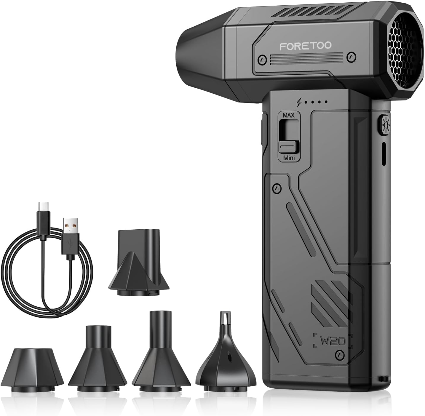 61U-iR-FbwL._AC_SL1500_.jpg Compressed Air Duster,130000RPM Electric Air Duster Brushless Motor with Adjustable Stepless Speed, Fast Charging Rechargeable Cordless Air Blower for PC,Car,Keyboard,Pet,Home & Outdoor - Image 1