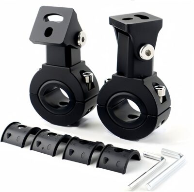 Motorcycle Spotlight Bracket, Light Bar Mounts for Driving Fog Lights, 360 Degree Adjustment Tube Clamp Mounting Bracket Fit 0.7"-1.25" ATV UTV Roll Bar (2 Pcs) - Image 6