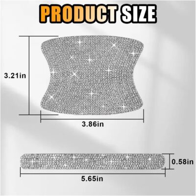 Bling Car Door Handle Protector, Bling Auto Doors Handles Sticker Anti-Scratch, Universal Car Door Handle Protective Cover, Shiny Rhinestone Auto Decor Accessories for Women (White) - Image 2