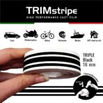 4R Quattroerre.it 10524 Trim Stripes Triple Adhesive Strips for Cars, Black, 16 mm x 10 mt - Image 2