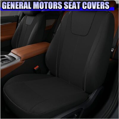 YoRise 2PCS Car Seat Covers, Comfortable Breathable Front Seat Covers, Highly Elastic Automotive Seat Protector Cover Accessories for RV, SUV, Truck, Sedan (Black) - Image 3