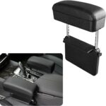 Car Armrest Storage Box, Adjustable Automotive Center Console Extension Armrest Pad, Multifunctional Auto Console Removable Arm Support Pad Organizer, Car Accessories (Black)