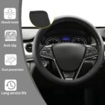 Steering Wheel Cover，Steering Wheel Wrap，Steering Wheel Covers, Wear-Resistant, Sweat-Absorbing, Anti-Slip and Dustproof Fits Most Sedans, SUVs, Trucks, and Vans (Black, Smooth) - Image 5