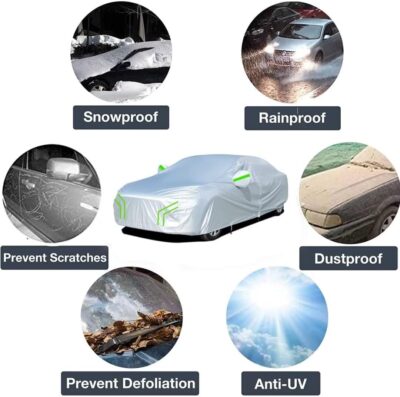 Car Cover Compatible with Buick Special Y-Body 1961-1963,Heat-Insulating, dust-Proof, Sun-Proof, All-Weather Protection Outdoor car Cover (Silver Green) - Image 8