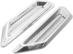 uxcell 2Pcs Chrome Adhesive Car Side Fender Vent Air Flow Decoration Sticker 17 x 4.5cm - Image 2