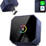 2026 Wireless CarPlay Adapter for iPhone ＆ Android Auto Mini Wired to Wireless Apple Car Play Adapter Plug & Play Compatible for iPhone iOS 10+ Android 11+ with After 2016 Cars Automotive Compasses
