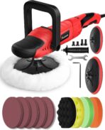 AVID POWER Car Buffer Polisher, 6 Variable Speed 1000-3500 RPM, Rotary Buffer Waxer Kit with 6-inch and 7-Inch Backing Plate, 1200W Car Polisher for Car Detailing, Polishing, Waxing